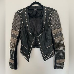 Bebe leather studded jacket never worn! Size Small